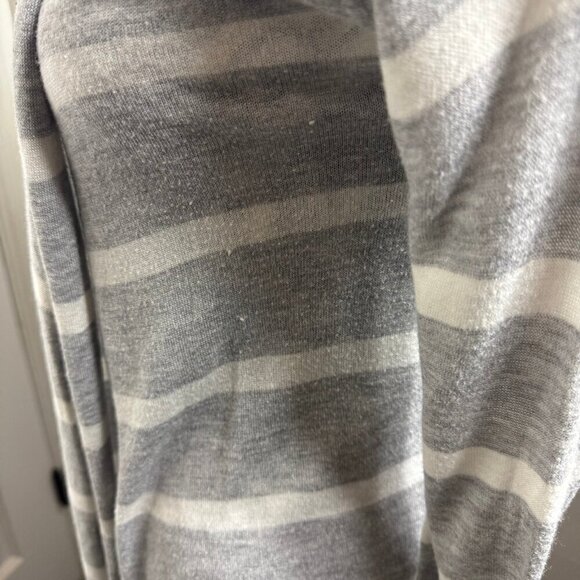 Splendid white and gray striped open long sleeve cardigan sweater - Picture 5 of 8